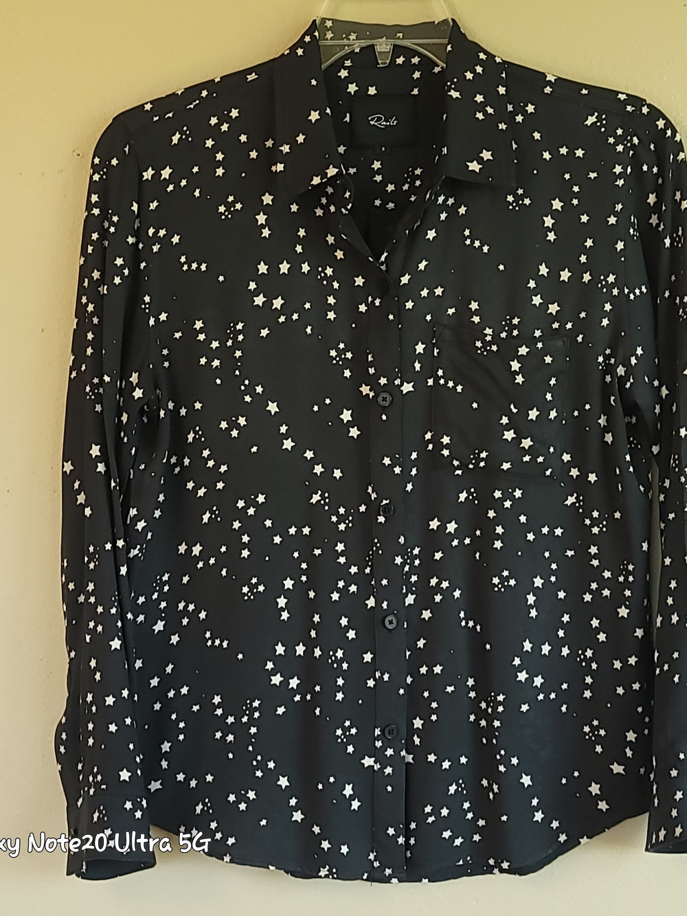 Rails Rocsi Constellation Star Button Down Shirt S Black Celestial Rayon